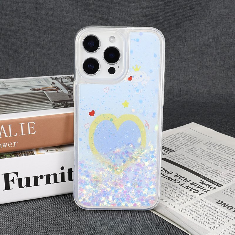 Love Heart Ring Glitter Case for iPhone 15 Pro Max | Bling Grip Cover